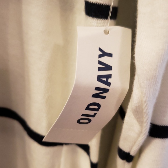 Old Navy black white striped light weight full zip - Picture 3 of 5